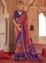 Georgette Light Pink Traditional Wear Printed Saree